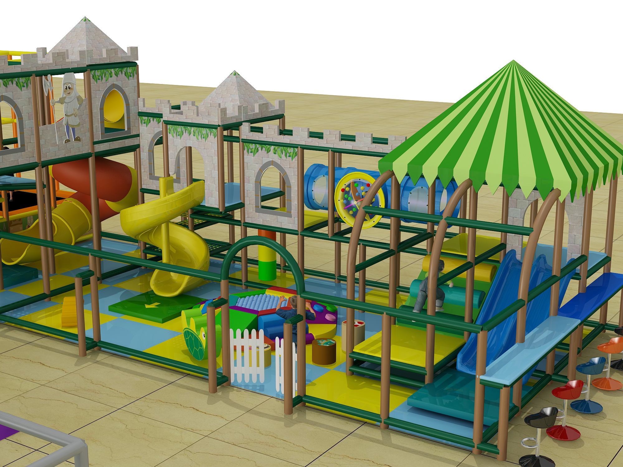3 Level Castle Themed Indoor Playground - Image 6