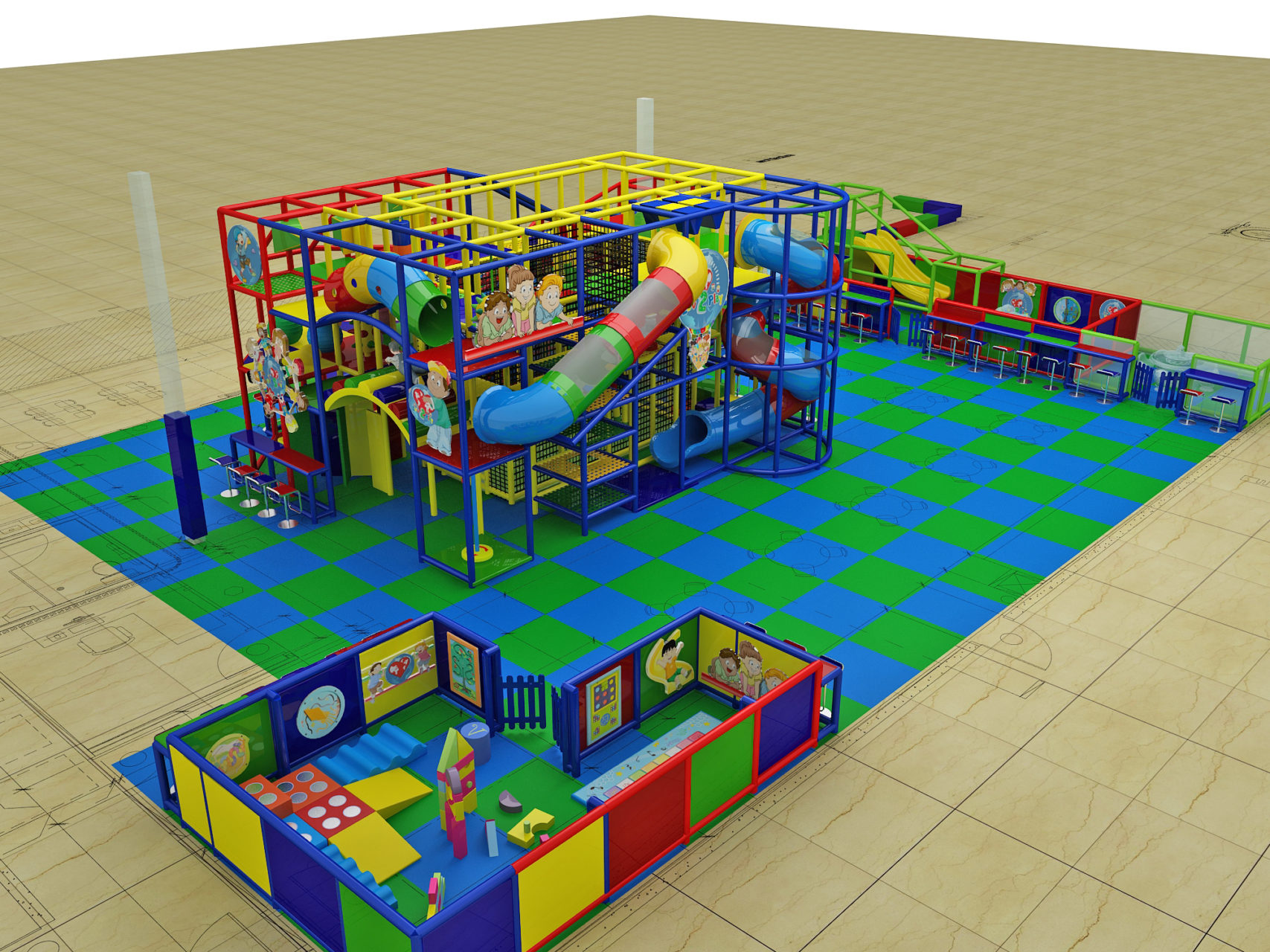 3 Level Generic All Age Indoor Playground