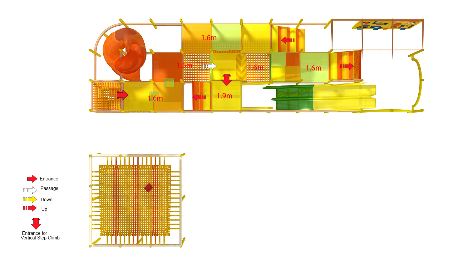 Yellow/Orange Custom Indoor Play Gym - Image 7