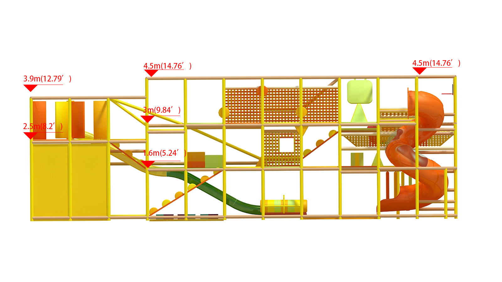 Yellow/Orange Custom Indoor Play Gym - Image 9