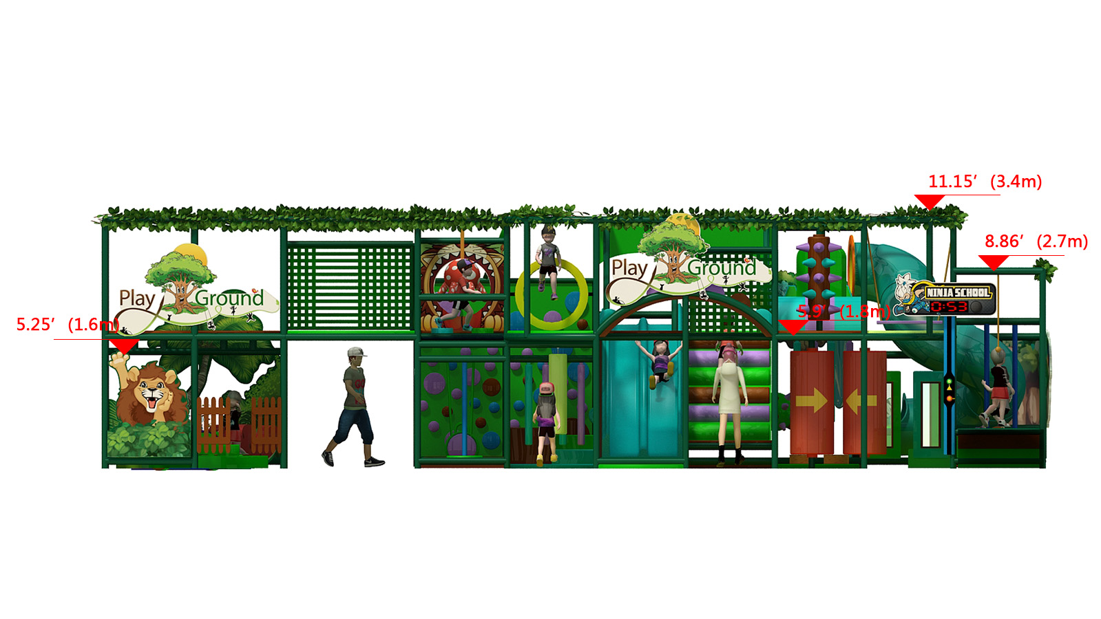 2 Level Custom Brand Jungle Playscape - Image 3
