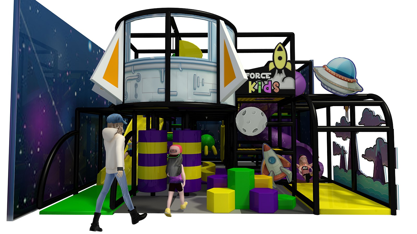 Space Themed Small Indoor Playground Equipment - Image 3