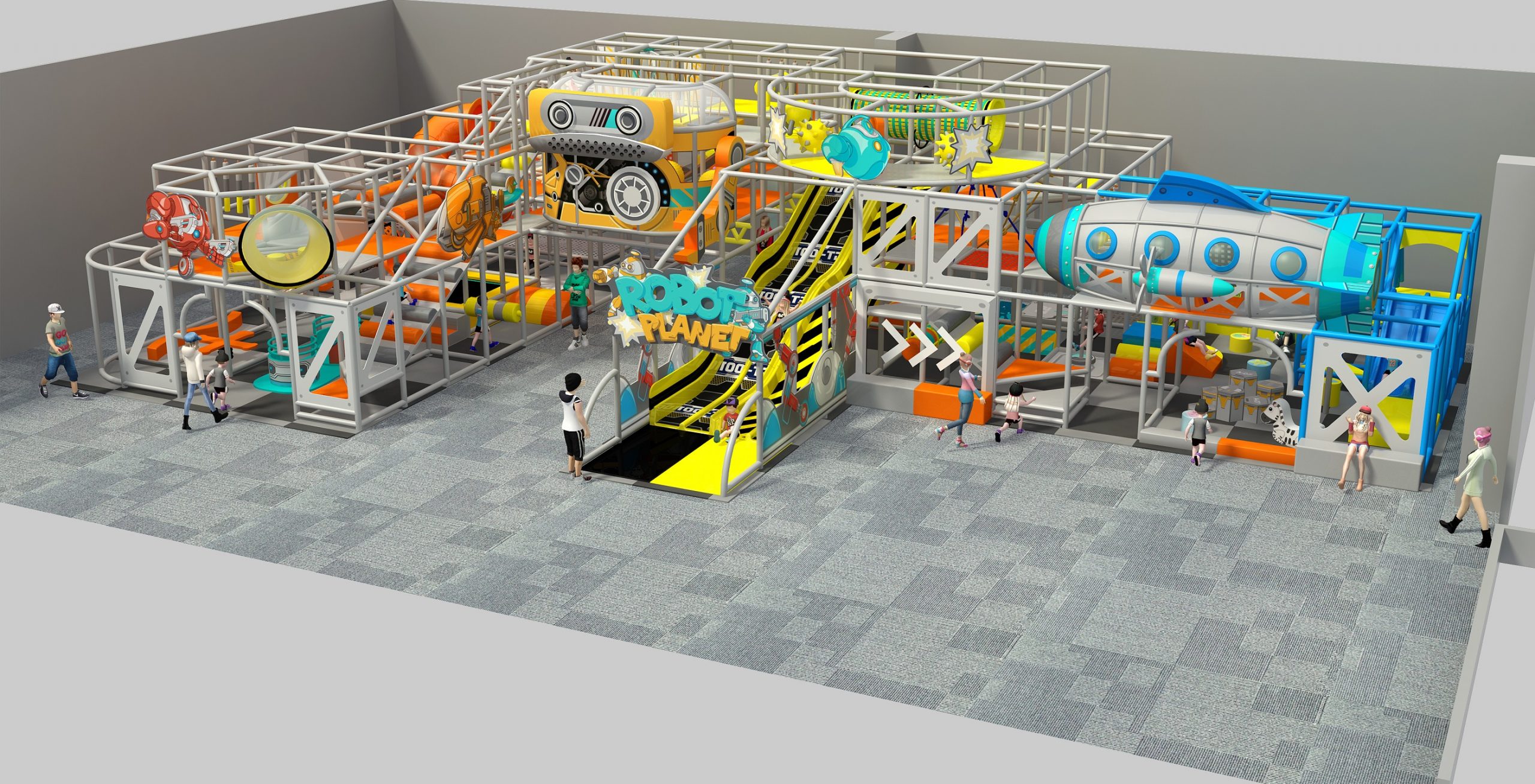 3 Level Robot Planet Custom Indoor Playground - Image 5
