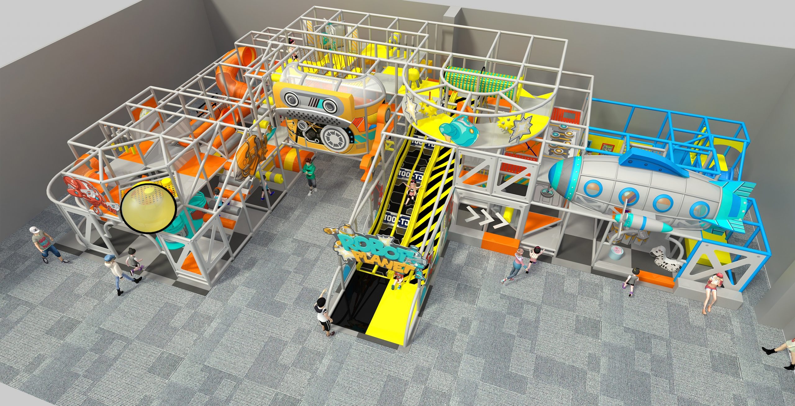 3 Level Robot Planet Custom Indoor Playground - Image 6