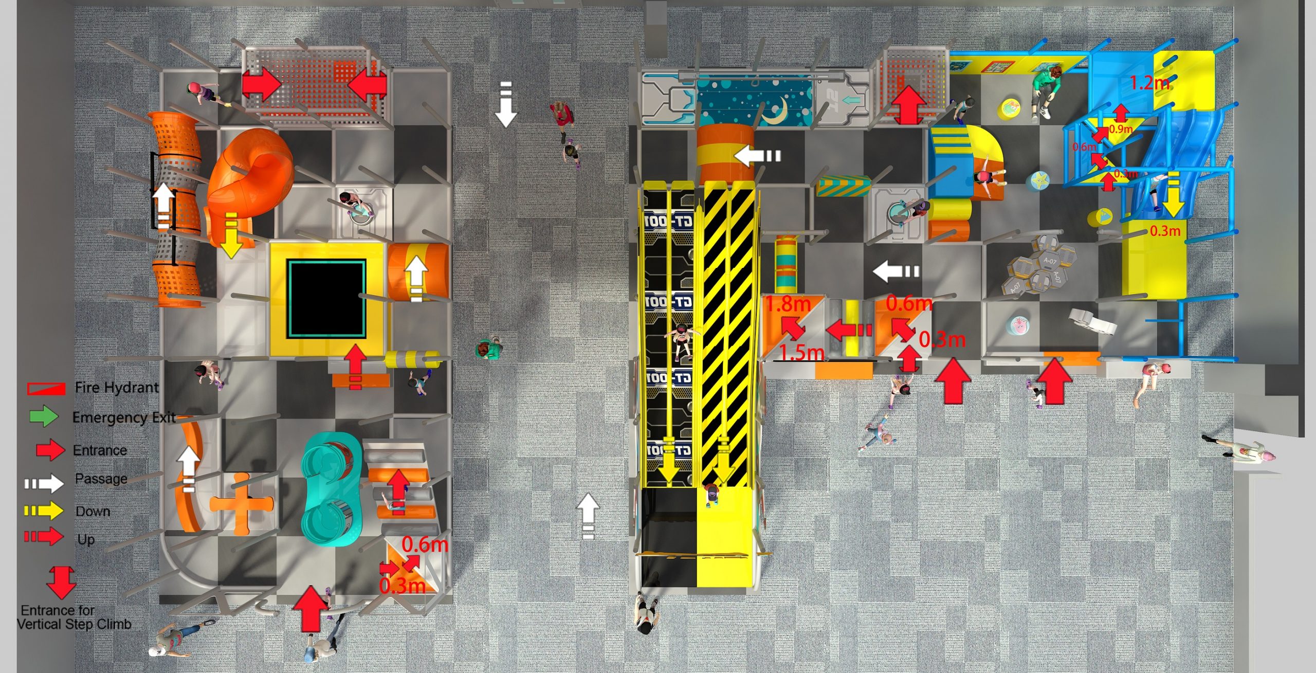 3 Level Robot Planet Custom Indoor Playground - Image 8