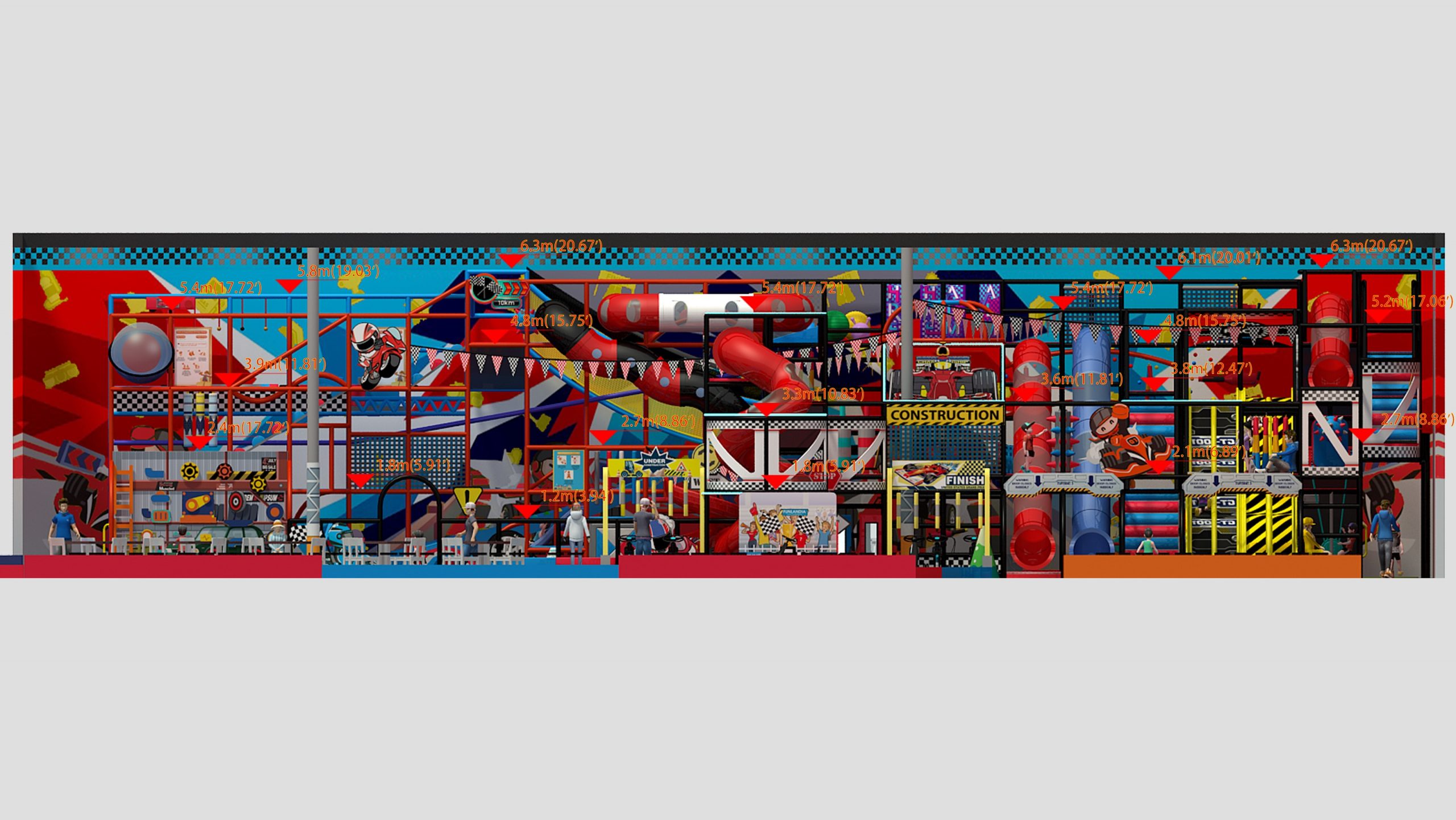 Enormous 4 Level Race Themed Playscape - Image 2