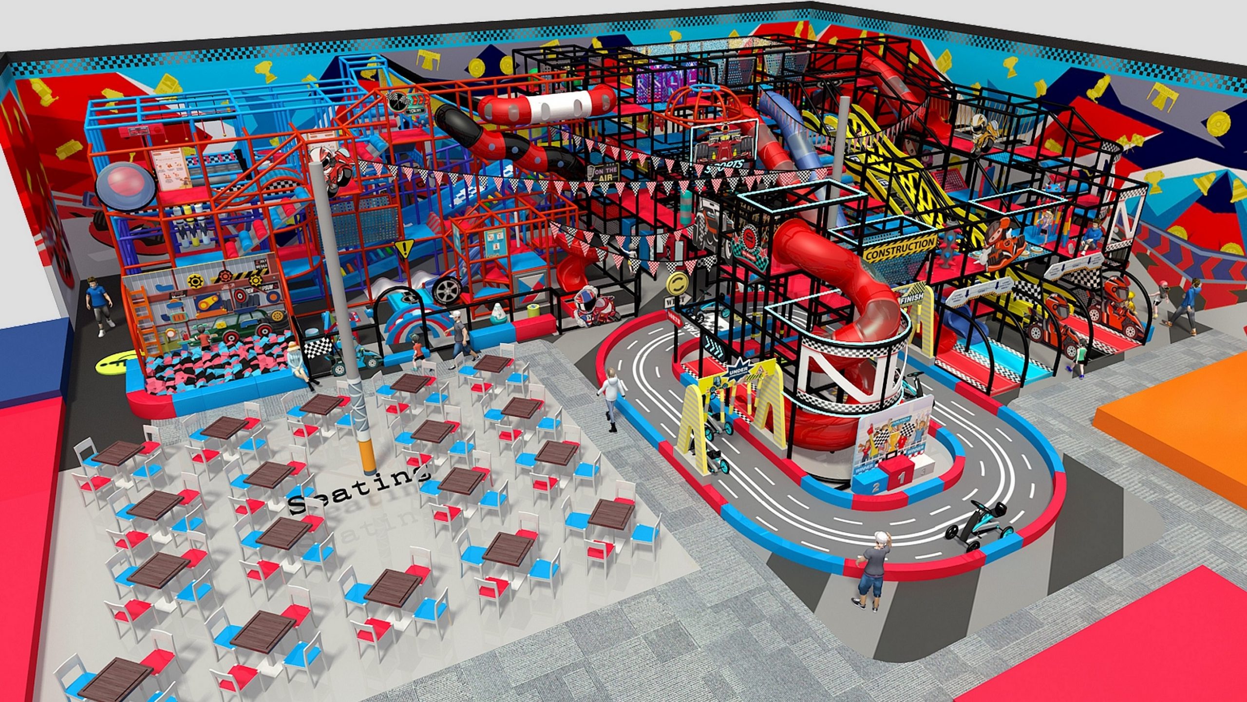 Enormous 4 Level Race Themed Playscape
