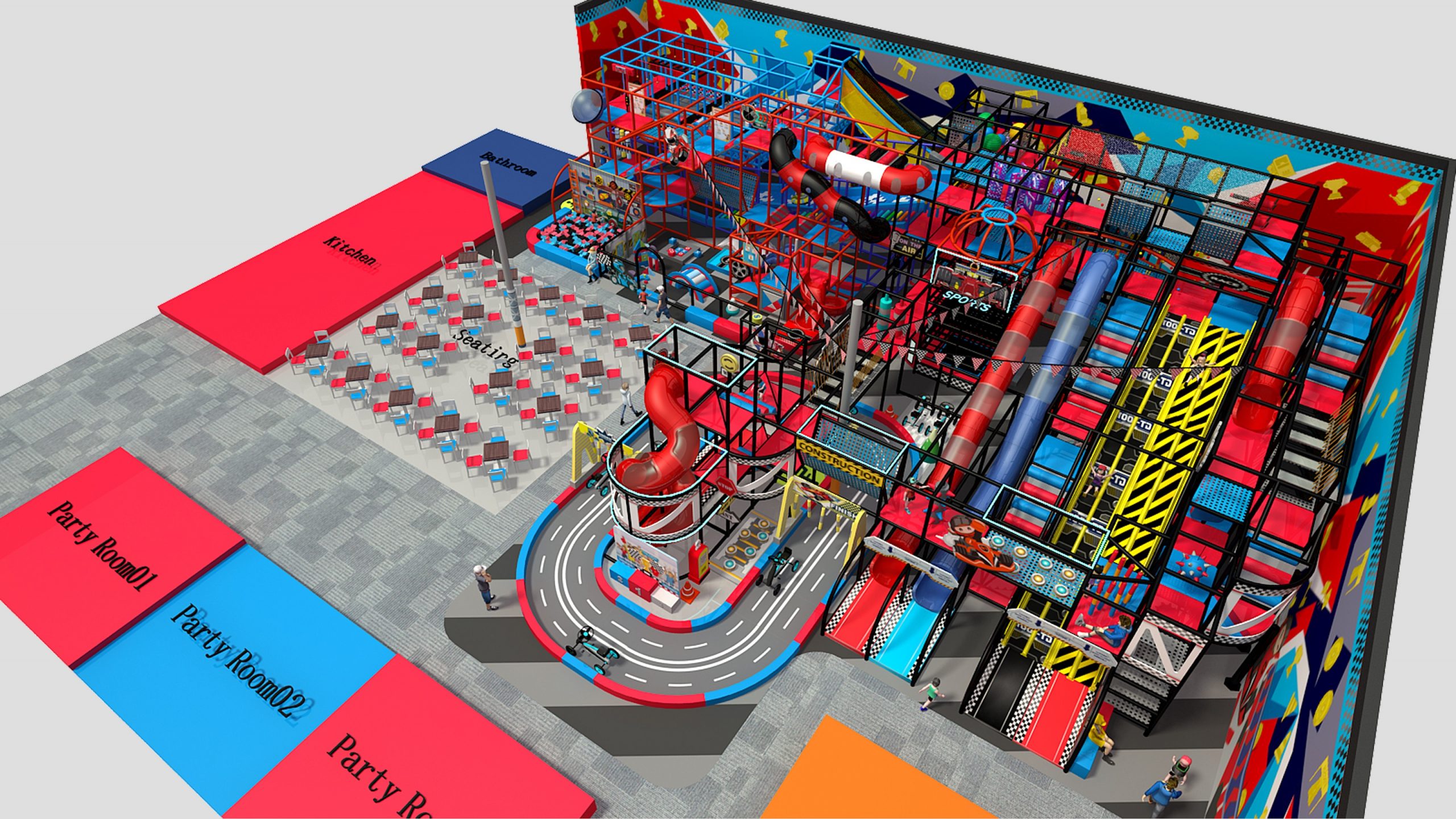 Enormous 4 Level Race Themed Playscape - Image 5