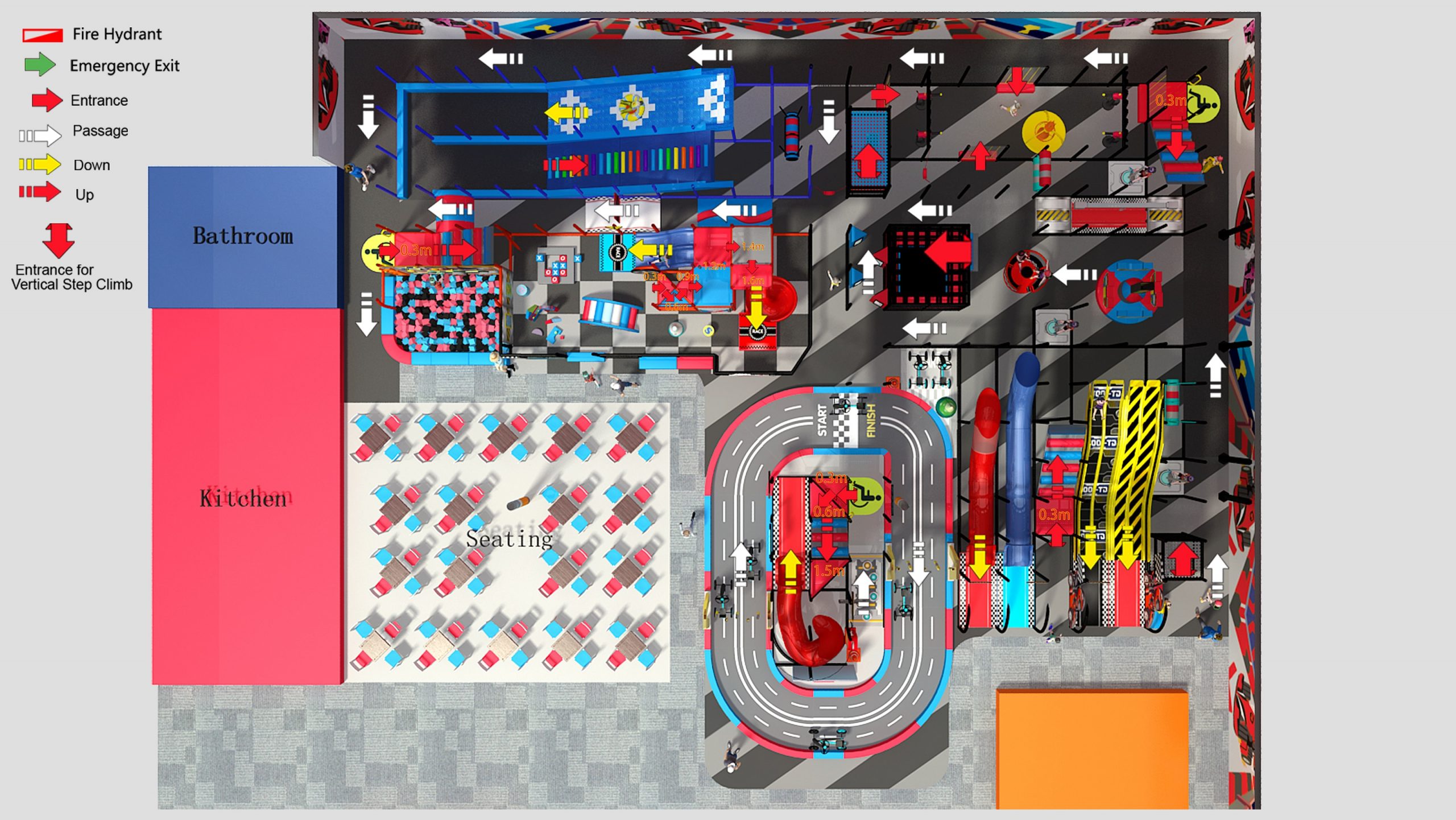 Enormous 4 Level Race Themed Playscape - Image 10